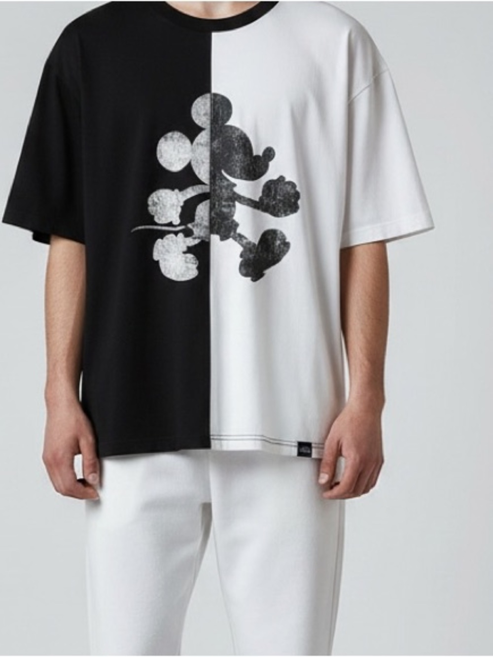 Disney Employee Exclusive
Mickey Mouse Two-Tone Split Black and White T-Shirt La